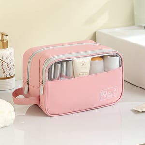 1 Piece Simple Daily Style Translucent Large-capacity PVC Women's Makeup Bag h5 